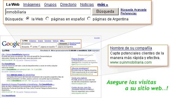 Google captura b�squeda posicionamiento